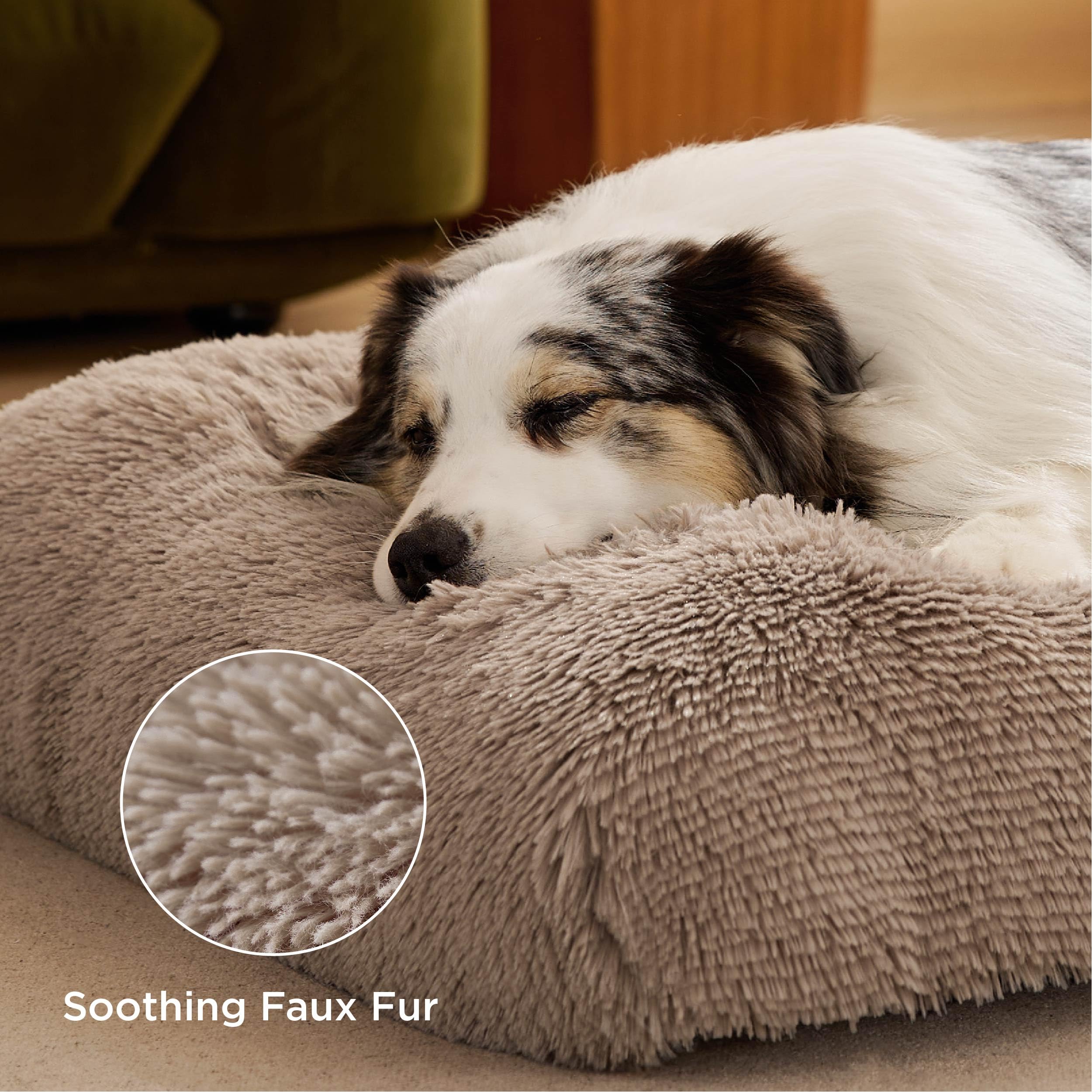 Bedsure Hondenbenchmatras voor Grote Honden - Zachte Wasbare Matras met Antislip Onderkant, Thermisch Kussen voor Grote Dieren, Bruin, 89 x 58 cm