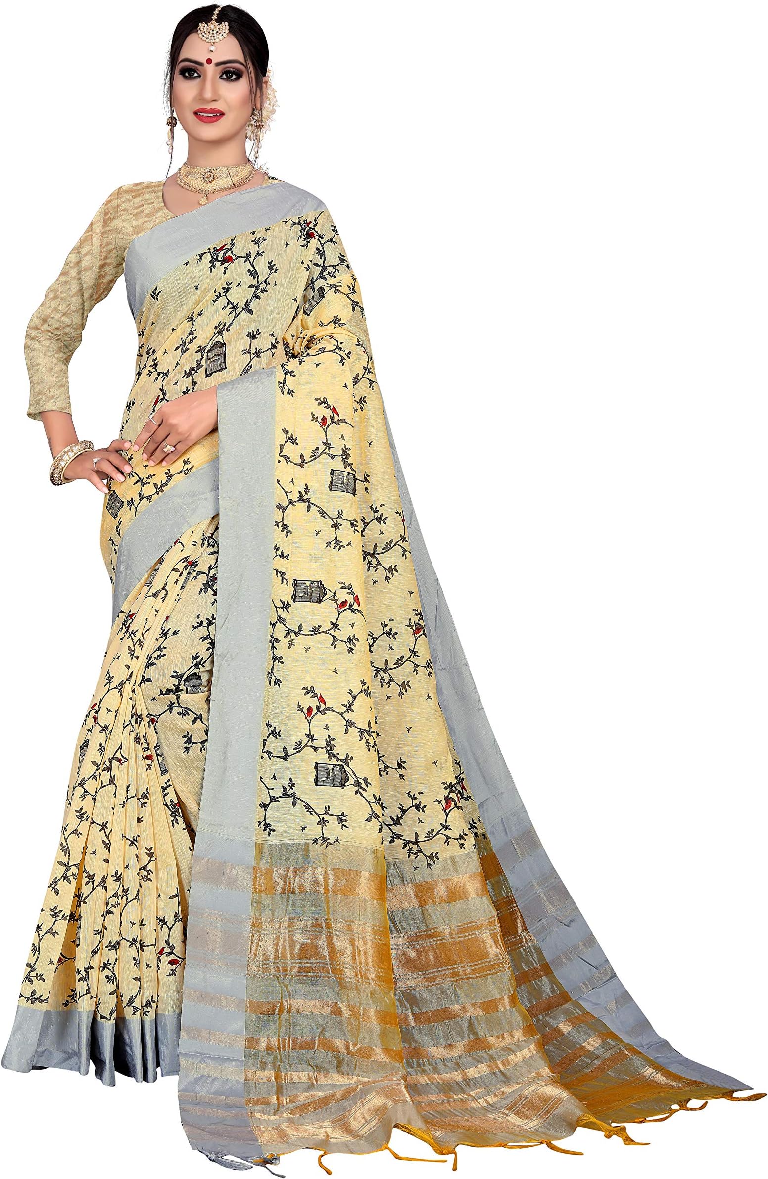 Maroosh Women's Silk Saree With Blouse