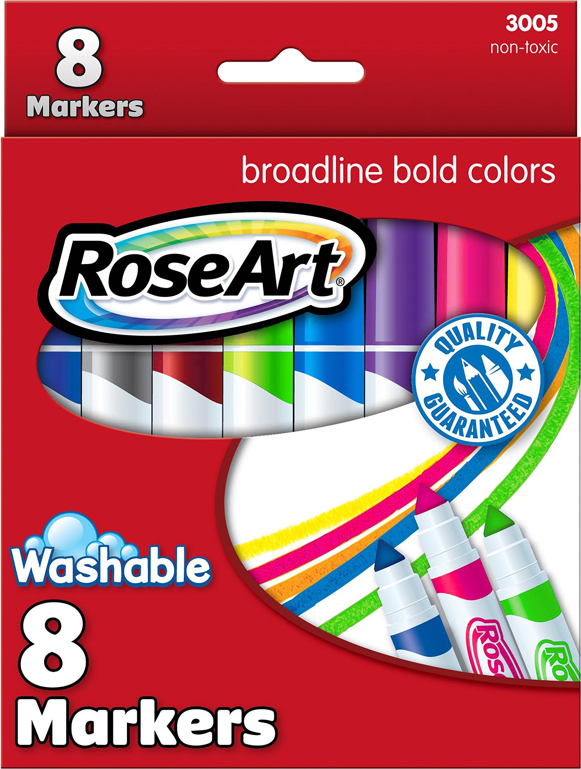 RoseArt Bold Washable Broadline Markers, 8-Count (3005VA-24)