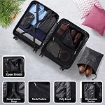 Air Canada 19-Inch Carry-On Luggage, Airline-Approved Hardside Carry-On Suitcase with USB Port, TSA Lock, Shoe Bag, 8 Spinner Wheels, Lightweight Travel Luggage Bag, Black