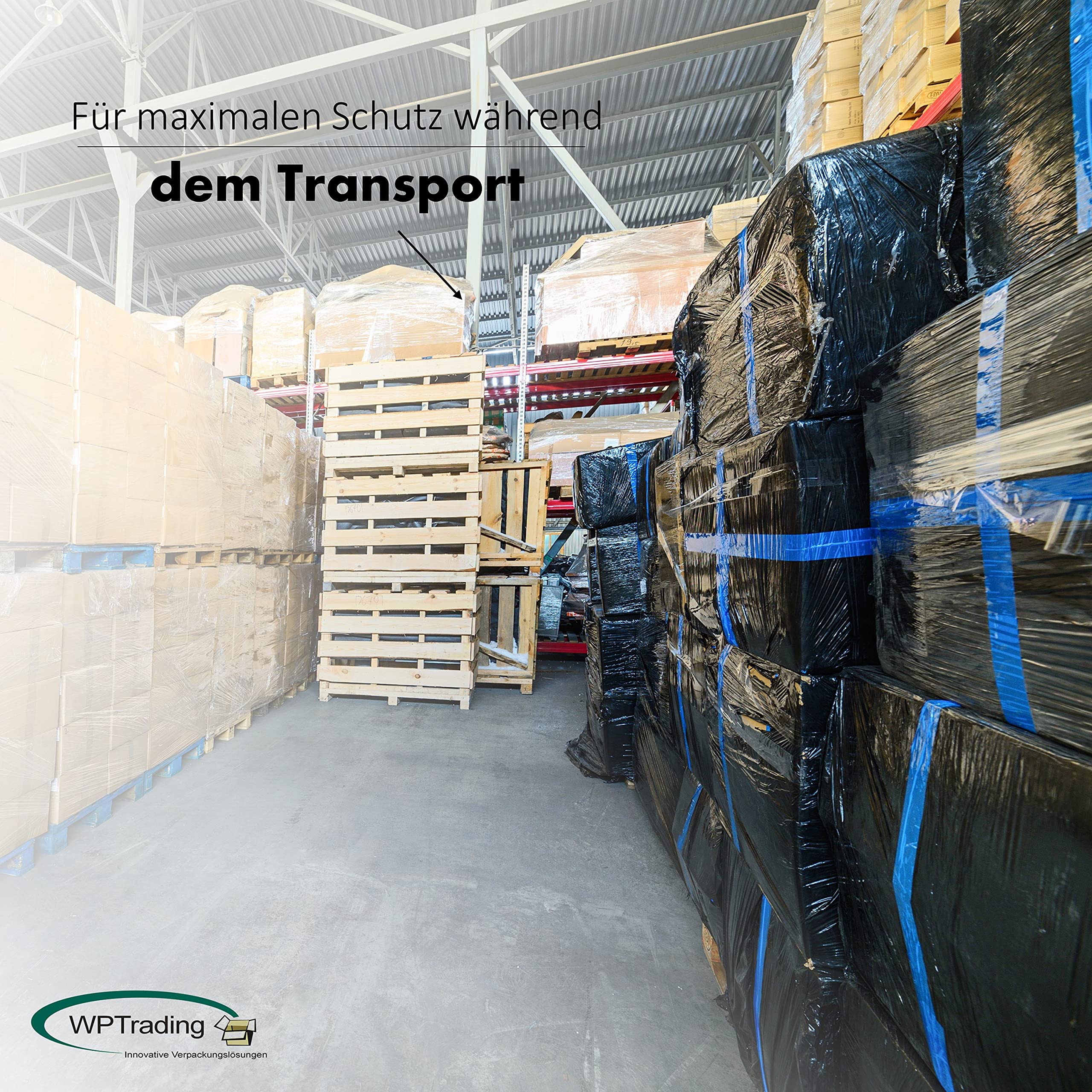 3 x Rolle Stretchfolie 50 cm x 260 lfm (23my) Weiß - Ein-Packfolie aus LDPE - Wickelfolie stark & reißfest - Umzugsfolie Schutzfolie - Paletten Verpackungs-Folie für Umzug, Möbel & Lager