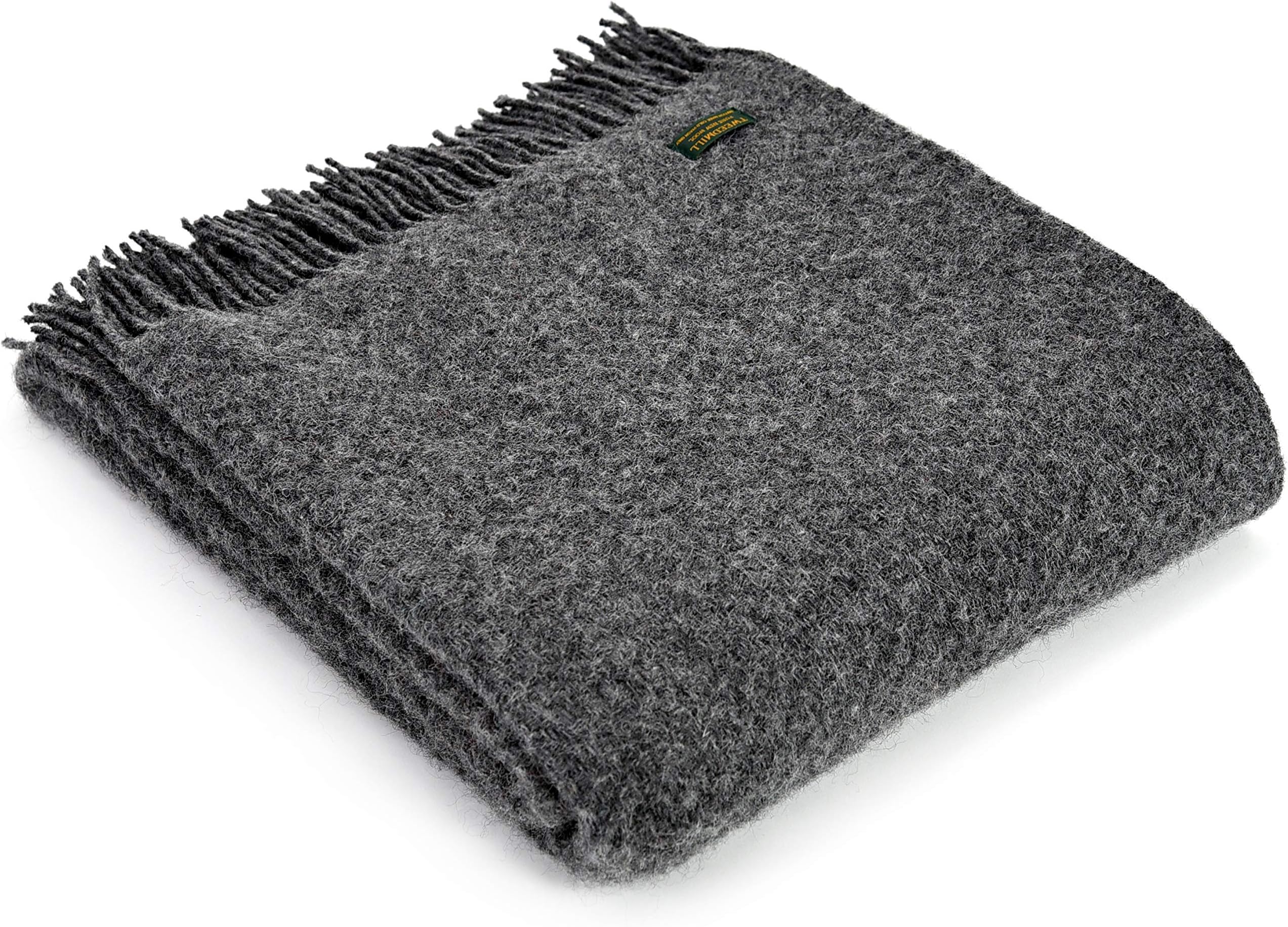 Wafer KNEE RUG Throw Blanket -100% Pure New Wool - BRITISH MADE - SLATE GREY