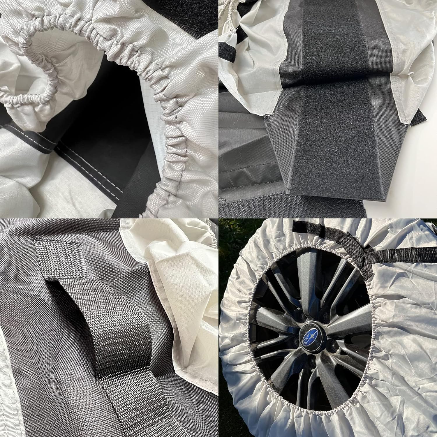 Tire Totes, Bags, Seasonal Storage and Easy Transportation for Tires from 15'' to 31'' - Set of 4 Bags (One Size Fits All) (V1.1)