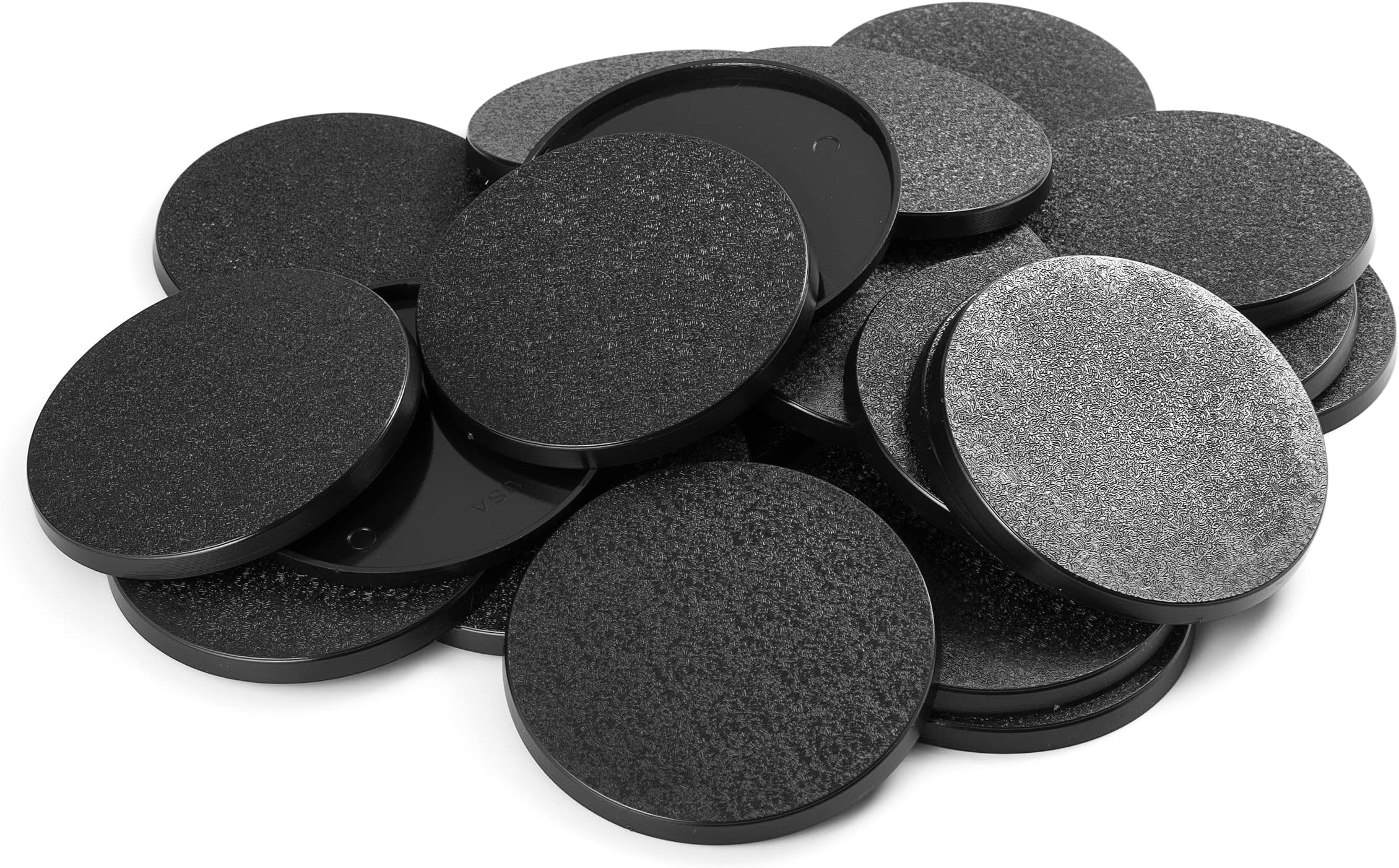 EasyPegs 60mm Textured Plastic Round Bases Wargames Table Top Games 25 Count