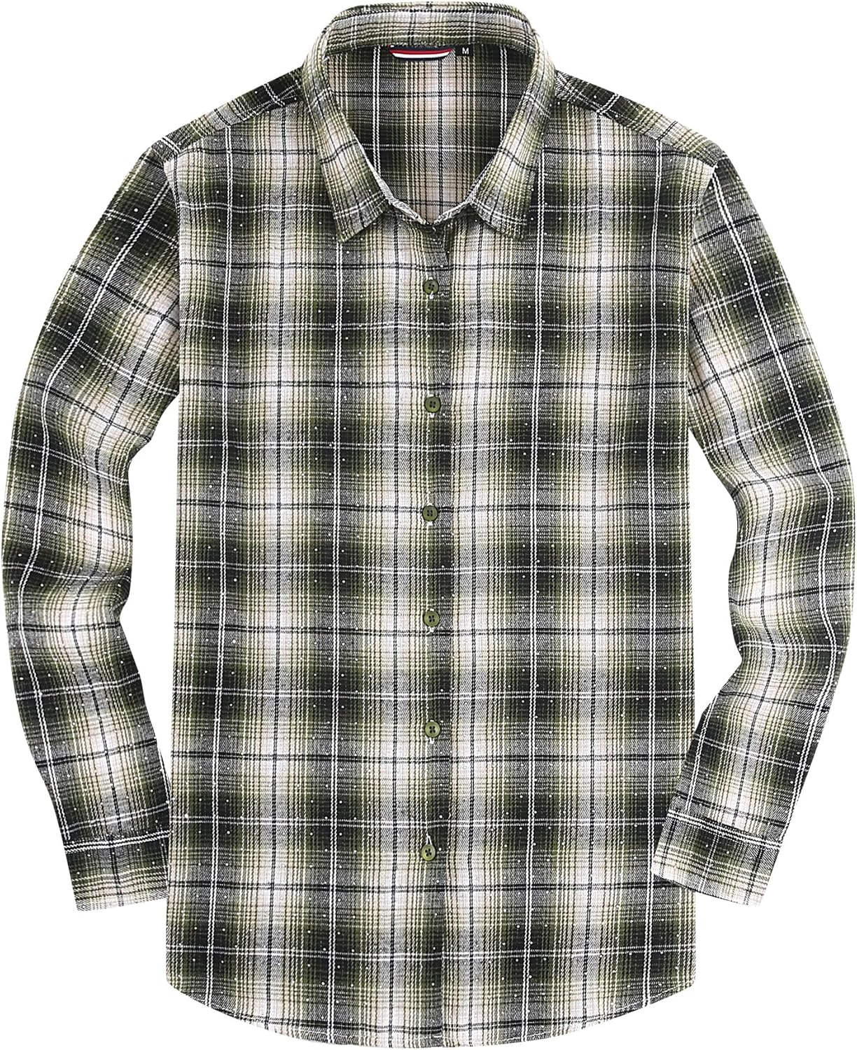 WARHORSEE Plaid Flannel Shirts for Women Long Sleeve, Loose Fit Womens Casual Flannels Button Down Shirts Blouses Tops