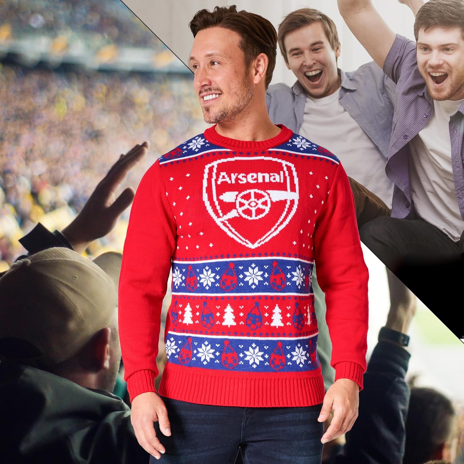 Arsenal F.C. Men's Christmas Sweater (Red, L)