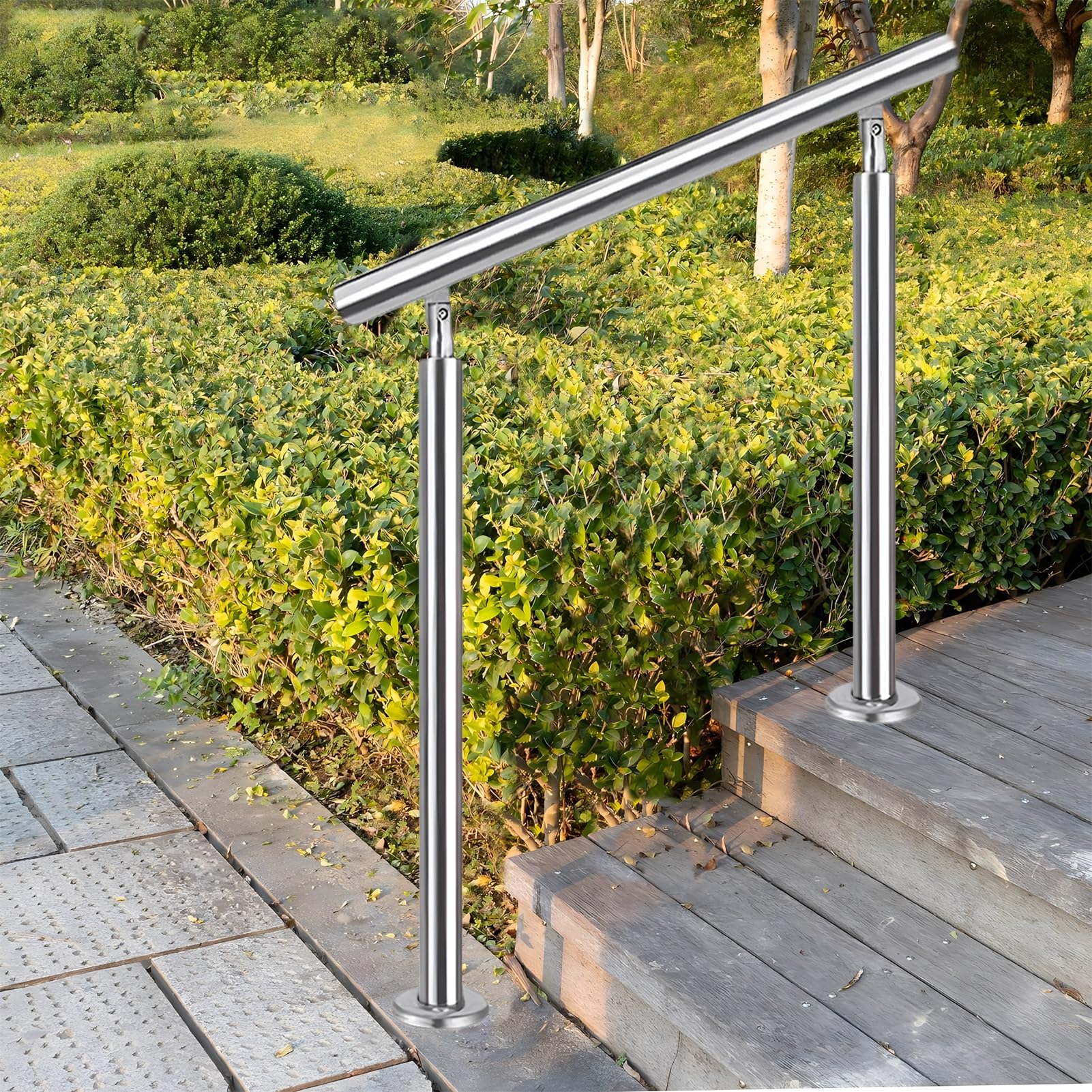 Rampe pour marches extérieures réglable avec kit installation complet