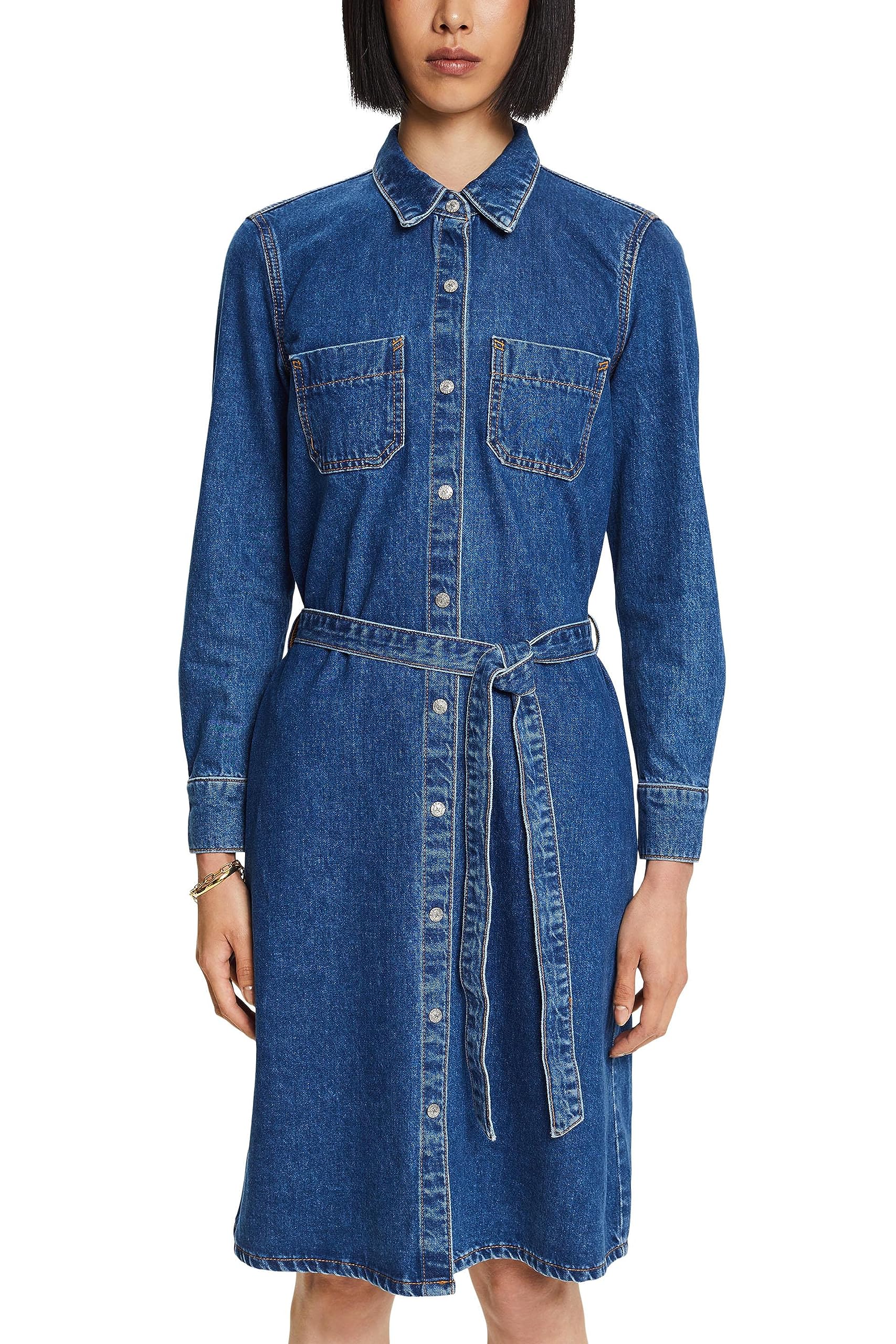 ESPRIT Women's Dress, 902/Blue Medium Wash, M