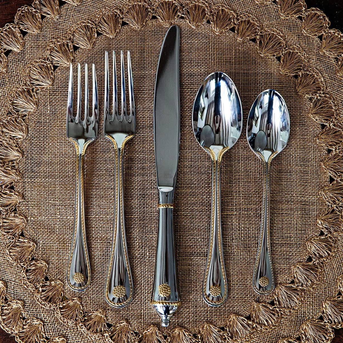 Juliska Berry & Thread 5pc Place Setting - Polished with Gold