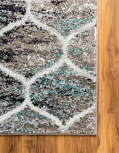 Miniatura 290 de Rugs.com Lattice Frieze Collection Alfombra – 4 x 6 pies, alfombra mediana negra perfecta para salas de estar, comedores grandes, planos abiertos