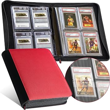 PREZA The Original Slab Binder - Graded Card Storage Binder - Holds 32 Graded Slabs - Premium Trading Card Album Compatible with PSA, BGS, and SGC Red
