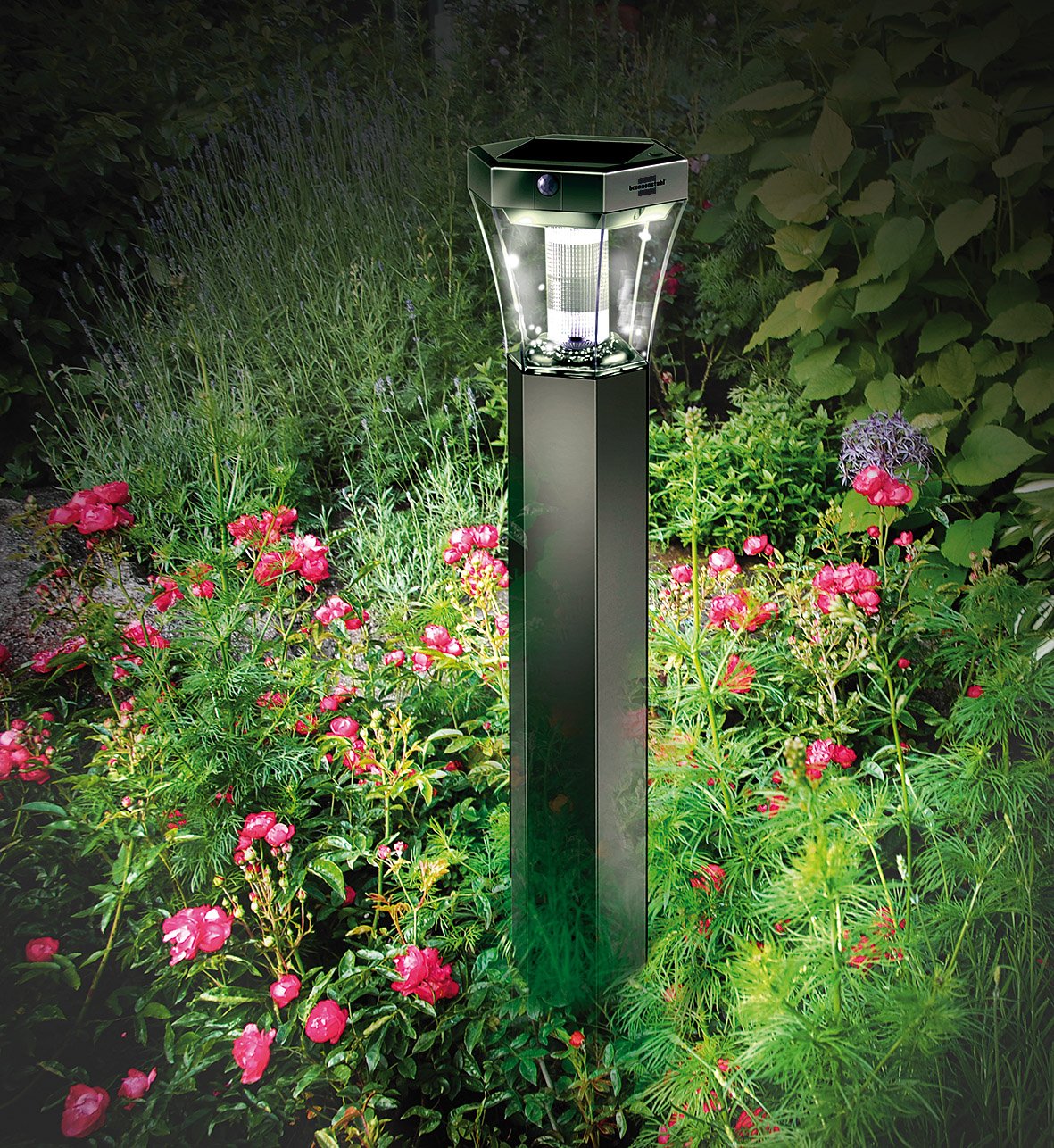 Brennenstuhl 1170790 Lampione Solare LED SOL, FL 13007 Argento