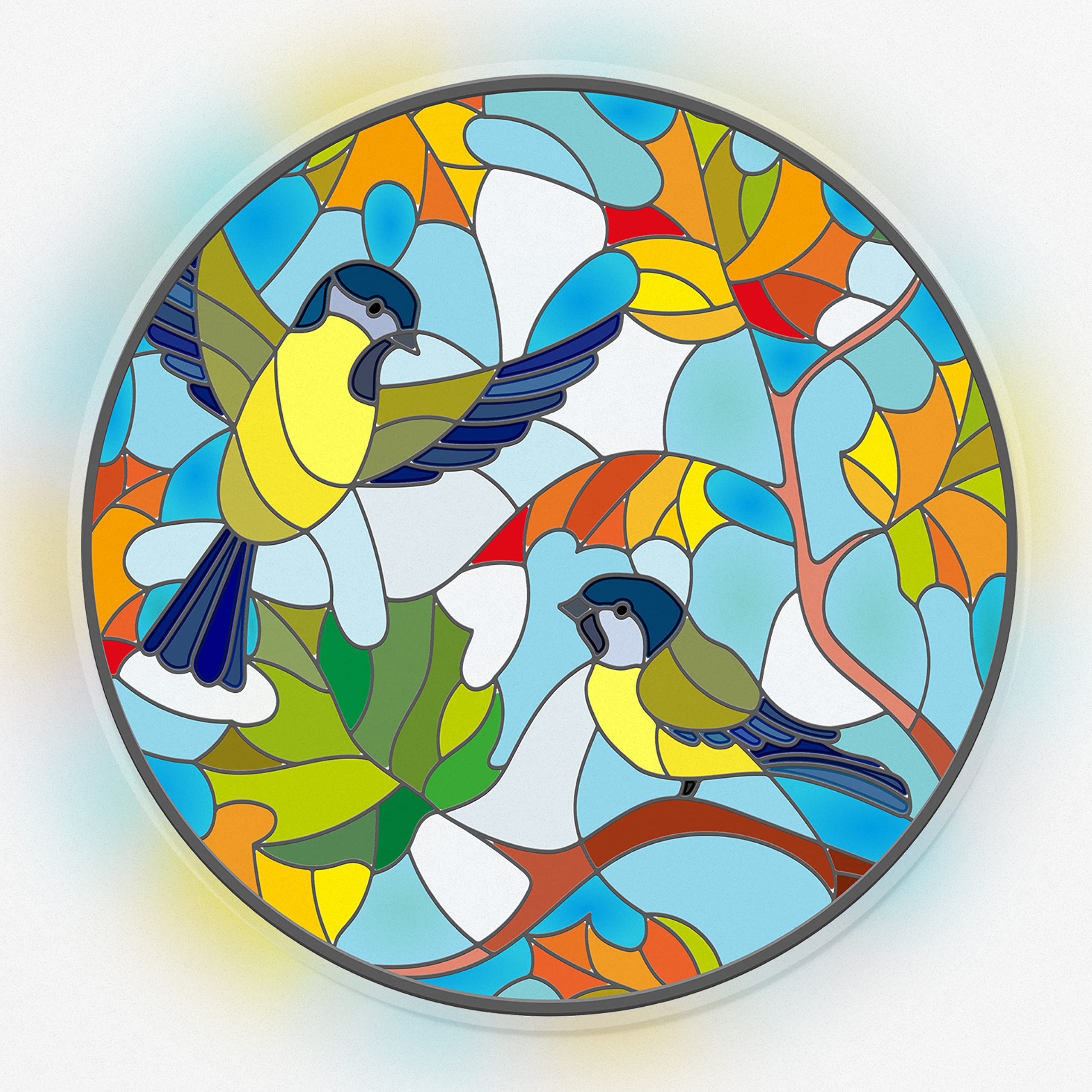 Vintage vogel gebrandschilderd glas raamfolie, kleurrijke bloemen planten natuur vogels decoratieve mat glas privacy film, warmteregulatie statische