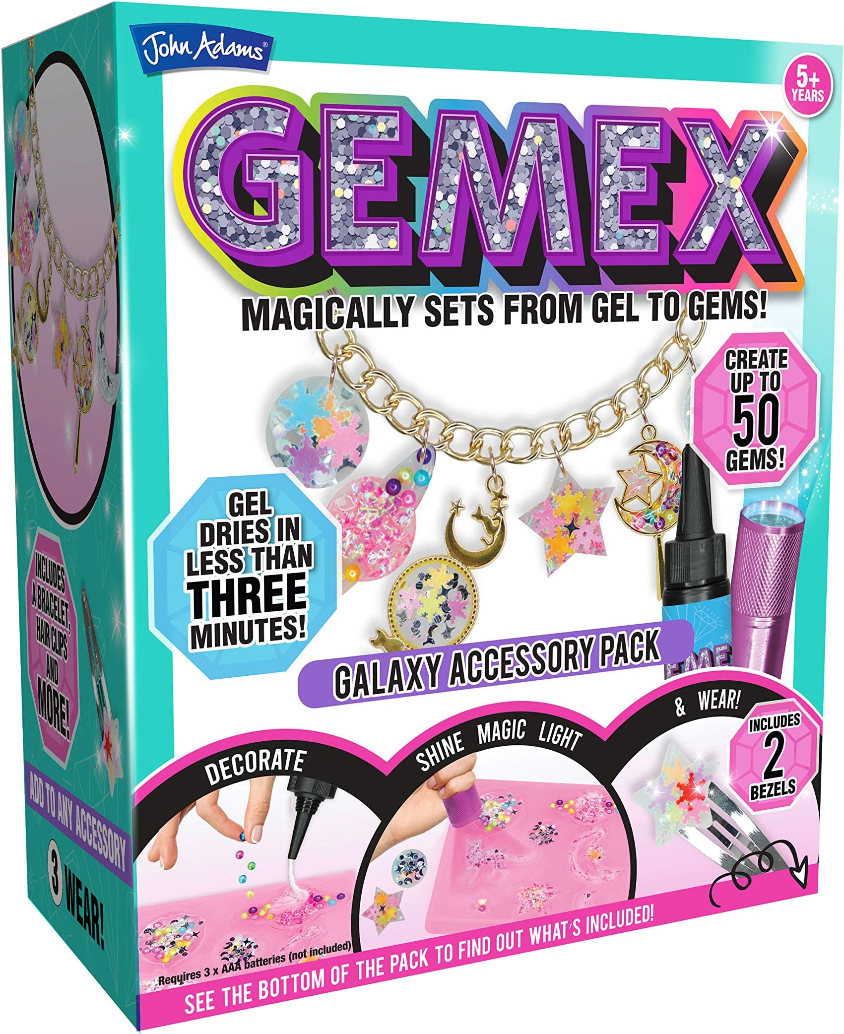 John AdamsGEMEX Galaxy Accessory pack: Magically sets from gel to gems! | Arts & crafts | Ages 5+,Red
