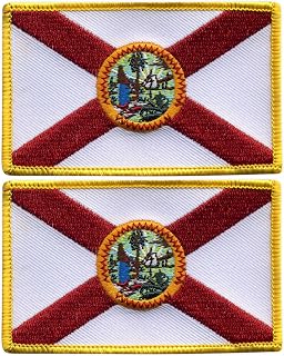 Set of Two - Flag of Florida - Sew-on - Embroidered Patch/Badge/Emblem