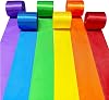 60M Rainbow Satin Ribbon 50mm Wide Colorful Fabric Ribbons Large Silk Satin Hanging Streamer Garland for Gift Wrapping Crafts DIY Sewing Hair Bow Birthday Wedding Chair Party Backdrop Decorations