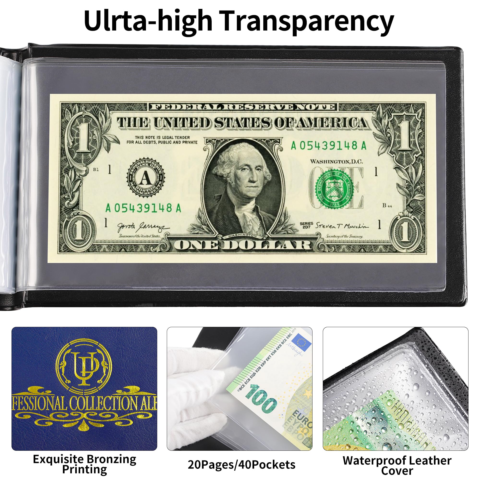 Amazon.com: Banknote Collecting Album - Clear Currency Holder