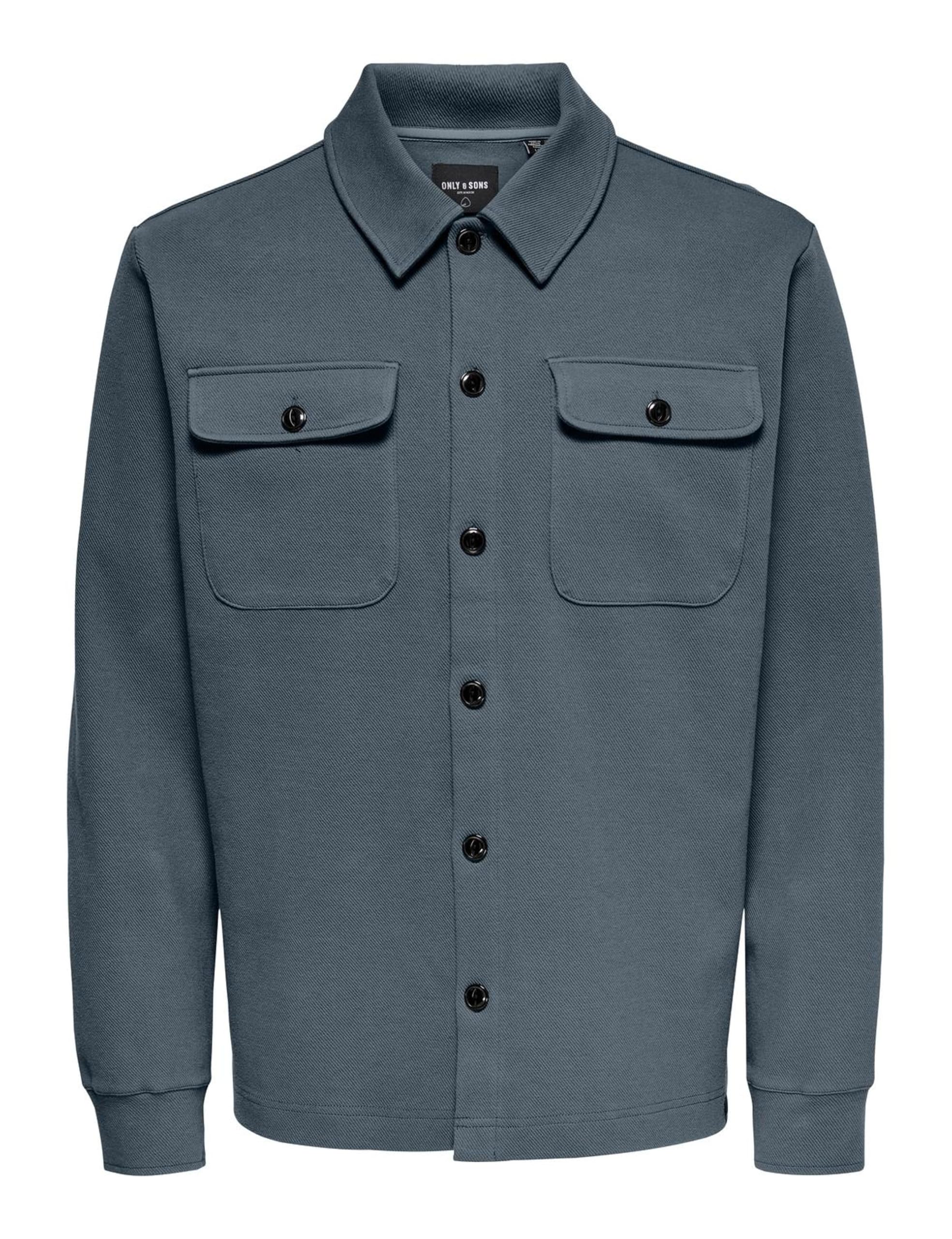 ONLY & SONS Men's Onsnewkodyl Overshirt Sweat Noos Shirt, Stormy Weather, S