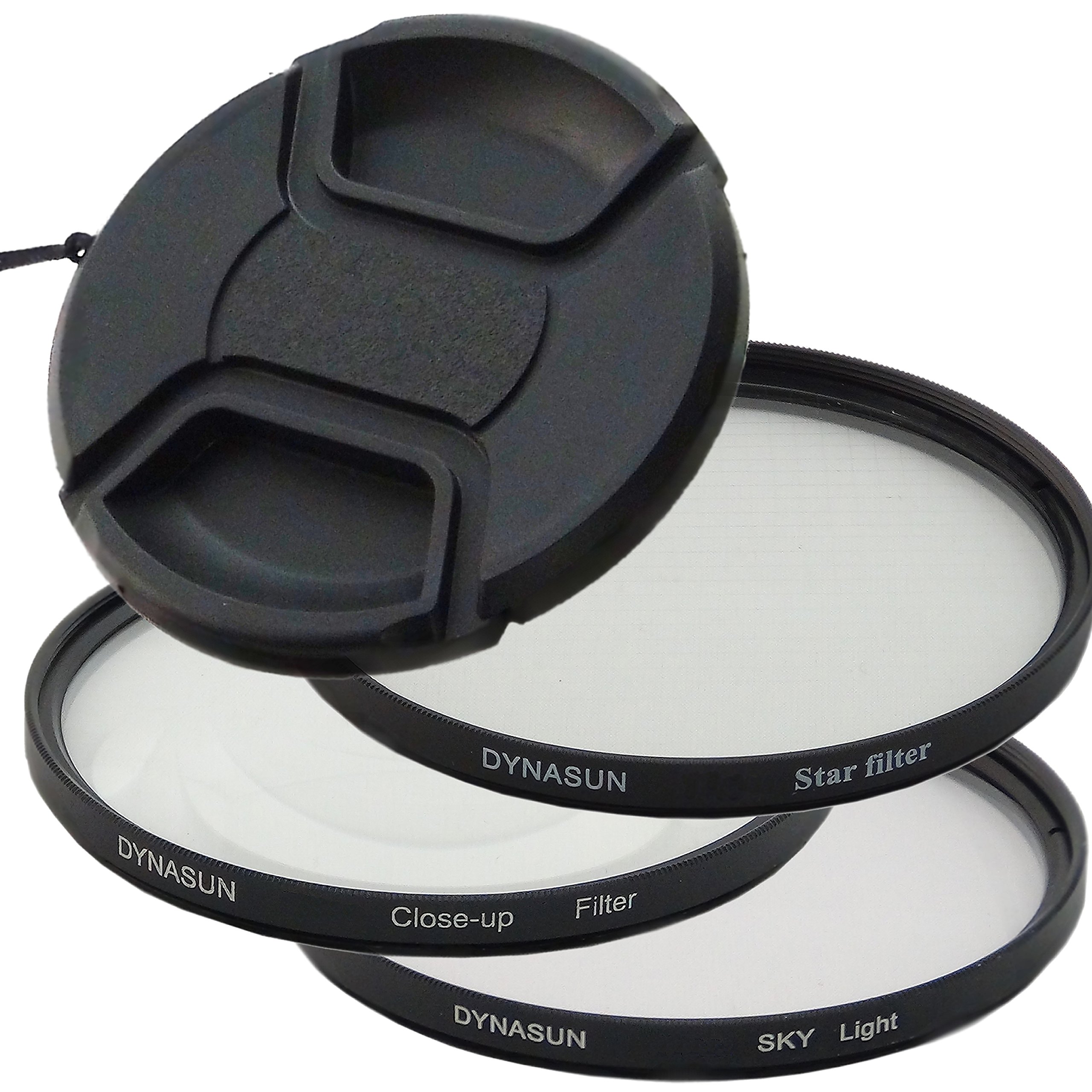 DynaSun Kit Pro Filtre d'étoile avec lentille Macro et Bouchon d'objectif 52 mm