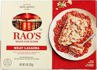 Rao's Homemade Meat Lasagna Frozen Meal, 9 oz - Premium Italian Tomatoes, Fresh Ricotta, No Preservatives