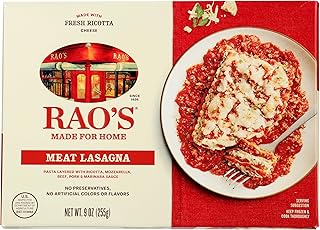 Rao's Made for Home Meat Lasagna, Frozen Meals, 9 oz, Premium Quality Italian Tomatoes, Pasta, and Fresh Ricotta Cheese