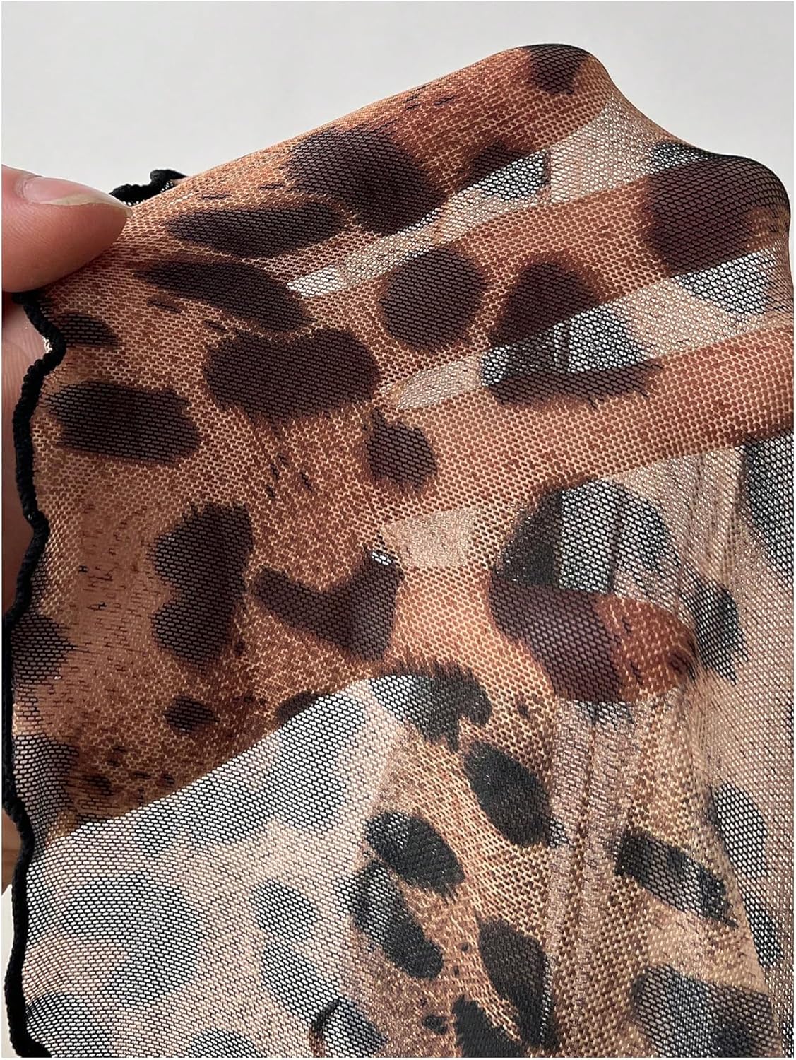 SweatyRocks Women's Plus Size Leopard Print Mesh Halter Dresses Gothic Open Back A Line Short Dress - Image 5