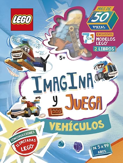 Lego iconic. Imagina y juega. Vehículos: Incluye dos libros y 50 piezas