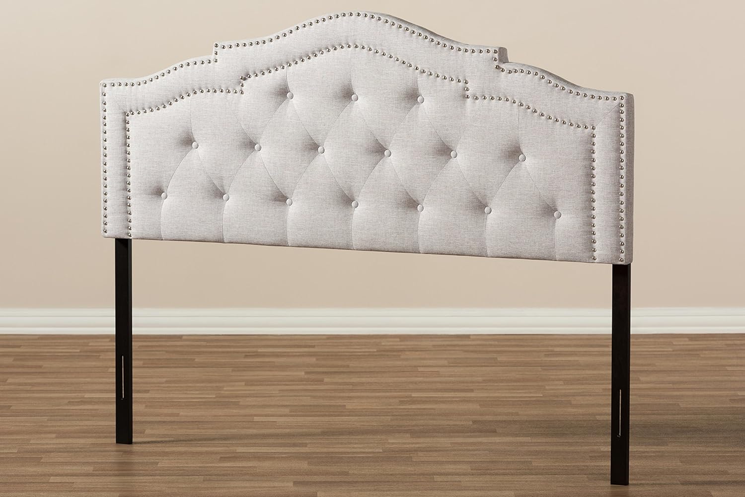Baxton Studio Edolie Modern and Contemporary Greyish Beige Fabric Full Size Headboard