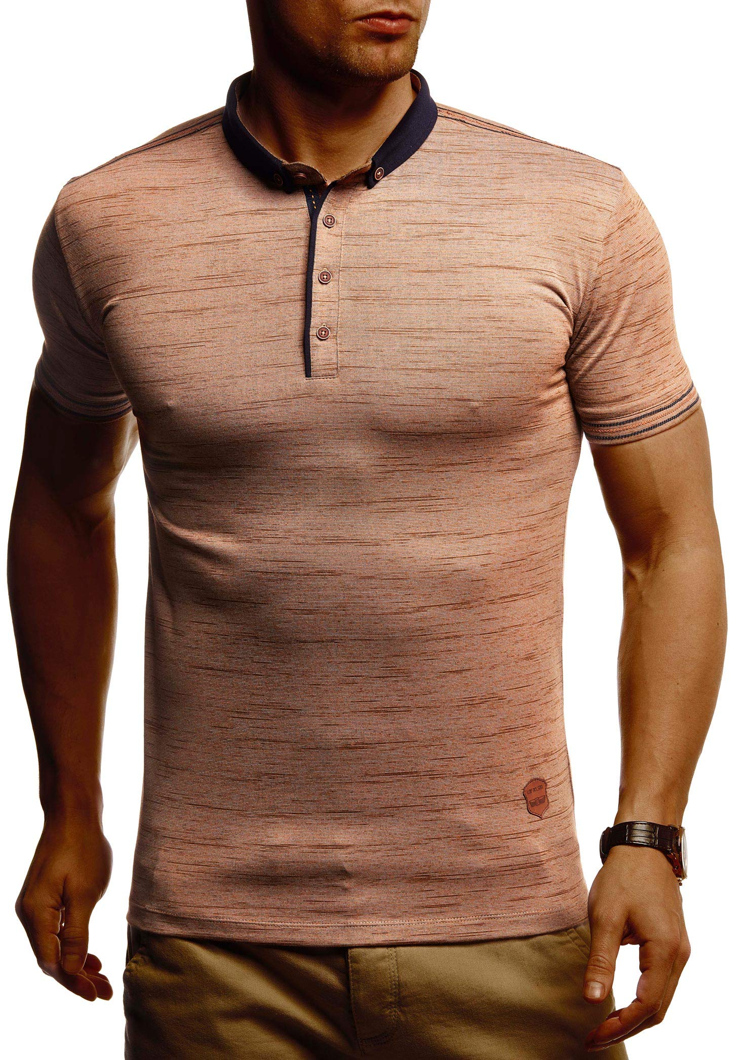 Leif Nelson Men’s Summer Polo Shirt with Collar - Slim-Fit, Cotton Blend, Basic Polo Shirt - Short-Sleeved Shirts in Various Colours - LN1310