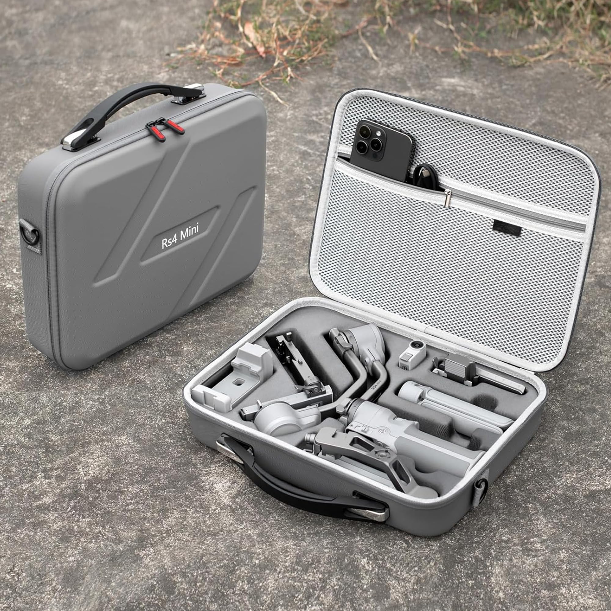 RS 4 Mini Tasche, PU-Leder Tragbare Aufbewahrung Umhängetasche Reisetasche Reise Aufbewahrungstasche mit Schultergurt für DJI Ronin RS4 Mini Combo, Gimbal Stabilisator und Zubehör