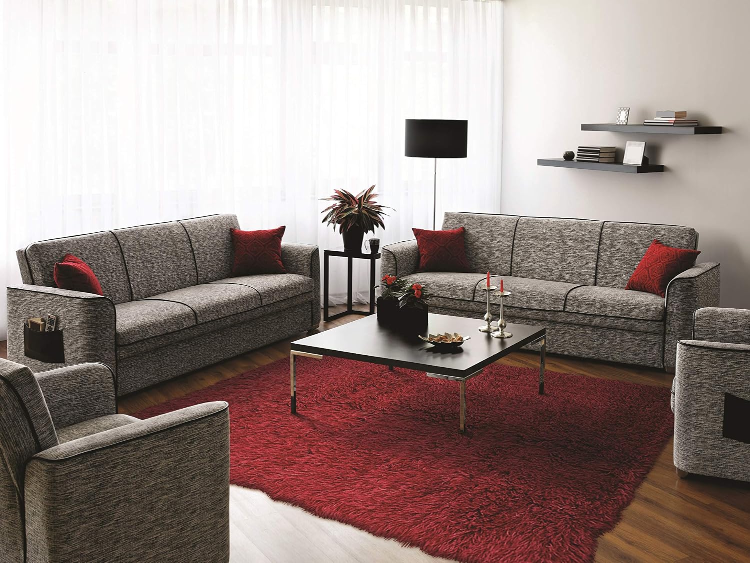 Linon New Flokati 1400gram Retro Red Wool Shag 8' X 10' Area Rug