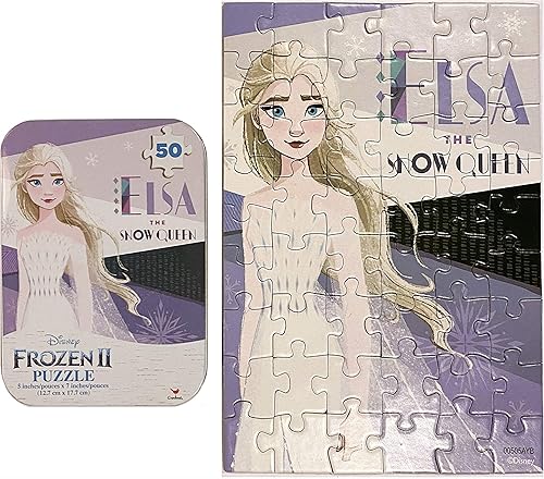 Miniatura 2 de Mini rompecabezas genérico (50 piezas) en latas de almacenamiento para niñas a partir de 6 años con Disney Frozen II Elsa The Snow Queen