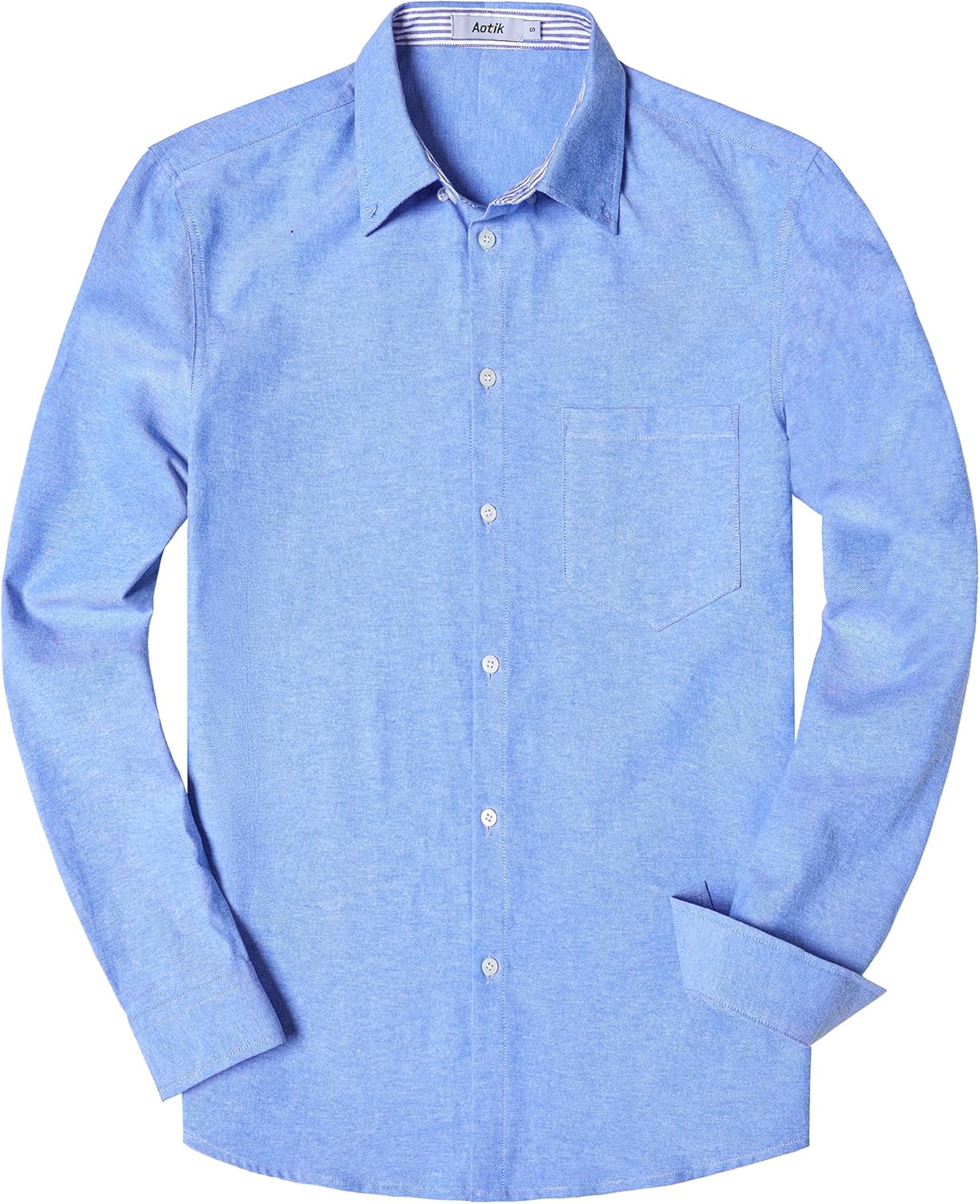 Mens Oxford Button Down Shirt Long Sleeve Dress Shirts Solid Business Casual Office Shirts with Pockets - Image 2