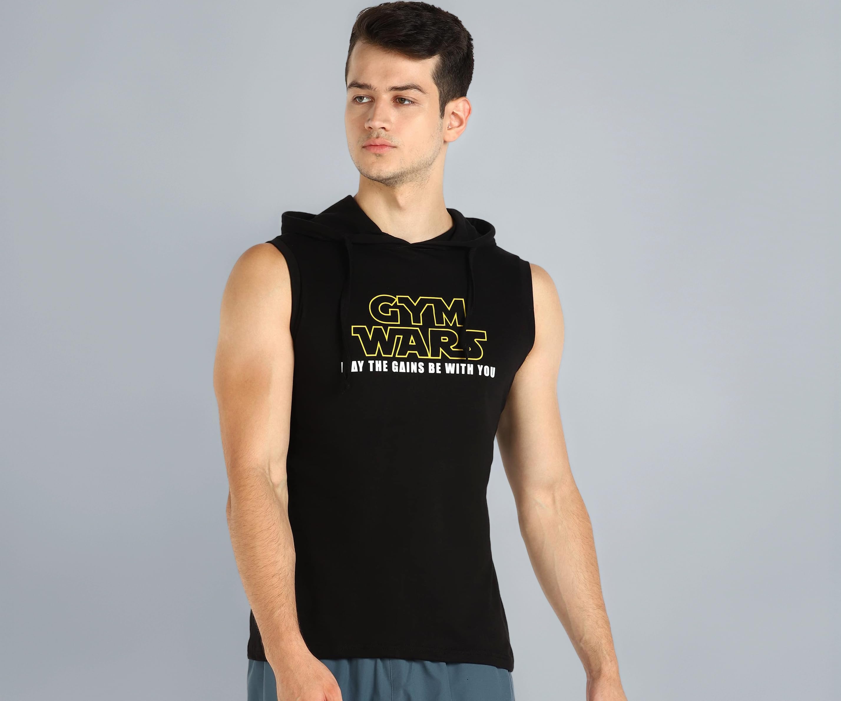 Hooded Men Vest Gym Wear Tank Top Gym Vest
