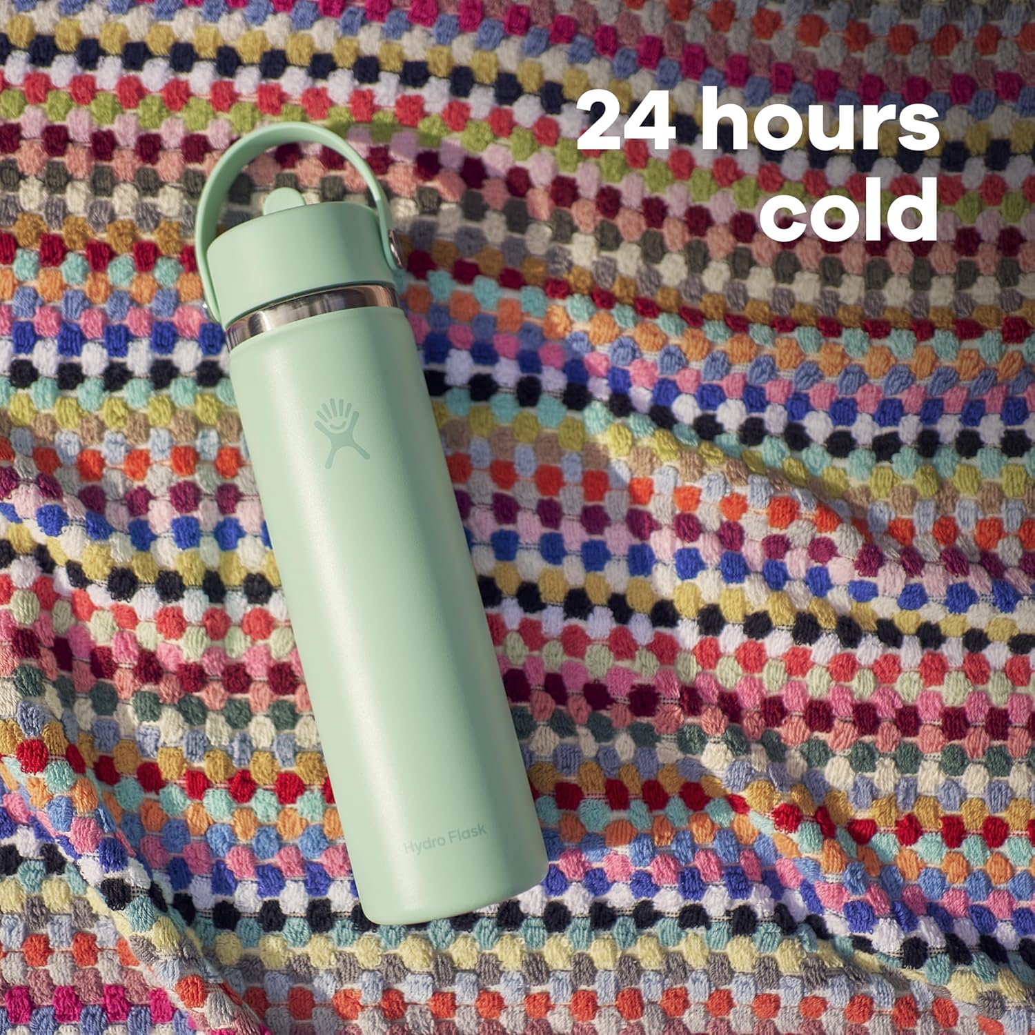 Hydro Flask Water Bottle - Insulated Stainless Steel - Wide Straw Lid, Non Spill, Leakproof in 64 Oz Harbor Blue