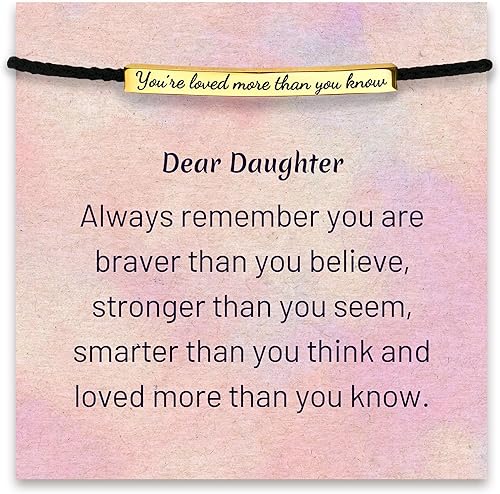 STORYJEWELLERY Daughter Gifts, You Are Loved Bracelet, Daughter Birthday Gifts, 