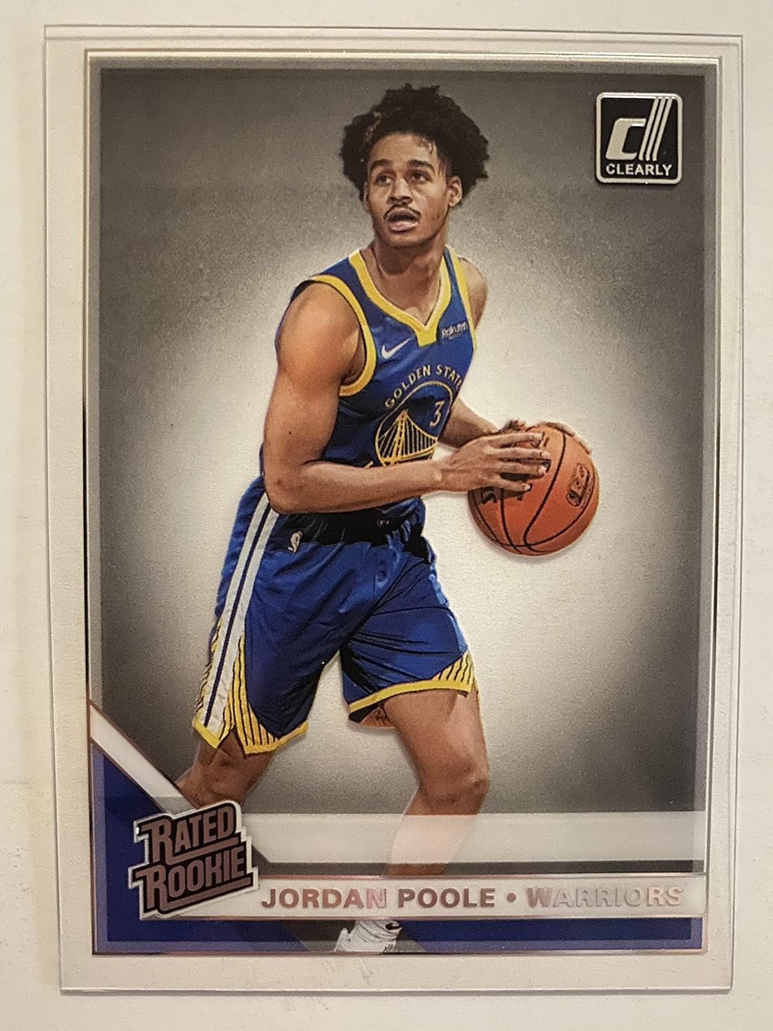 Jordan Poole 2019-20 Rated Rookie Donruss Clearly Panini Trading Card #76 Pack Fresh Officially Licensed NBA Basketball Golden State Warriors