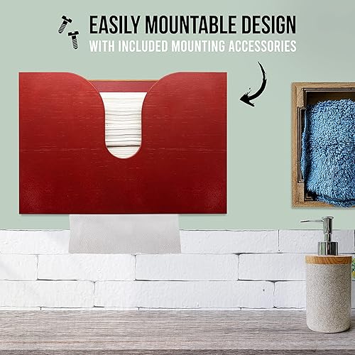 Miniatura 4 de Dispensador de toallas de papel de bambú, soporte para toallas de papel para montaje en pared y encimera para decoración de cocina y baño. Capacidad