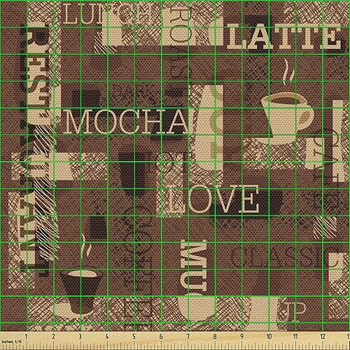 Vista 393 de Ambesonne Tela beige de The Yard, ilustración contemporánea de animales marinos en estilo retro, arte de caballito de mar de cangrejo de pulpo, tela