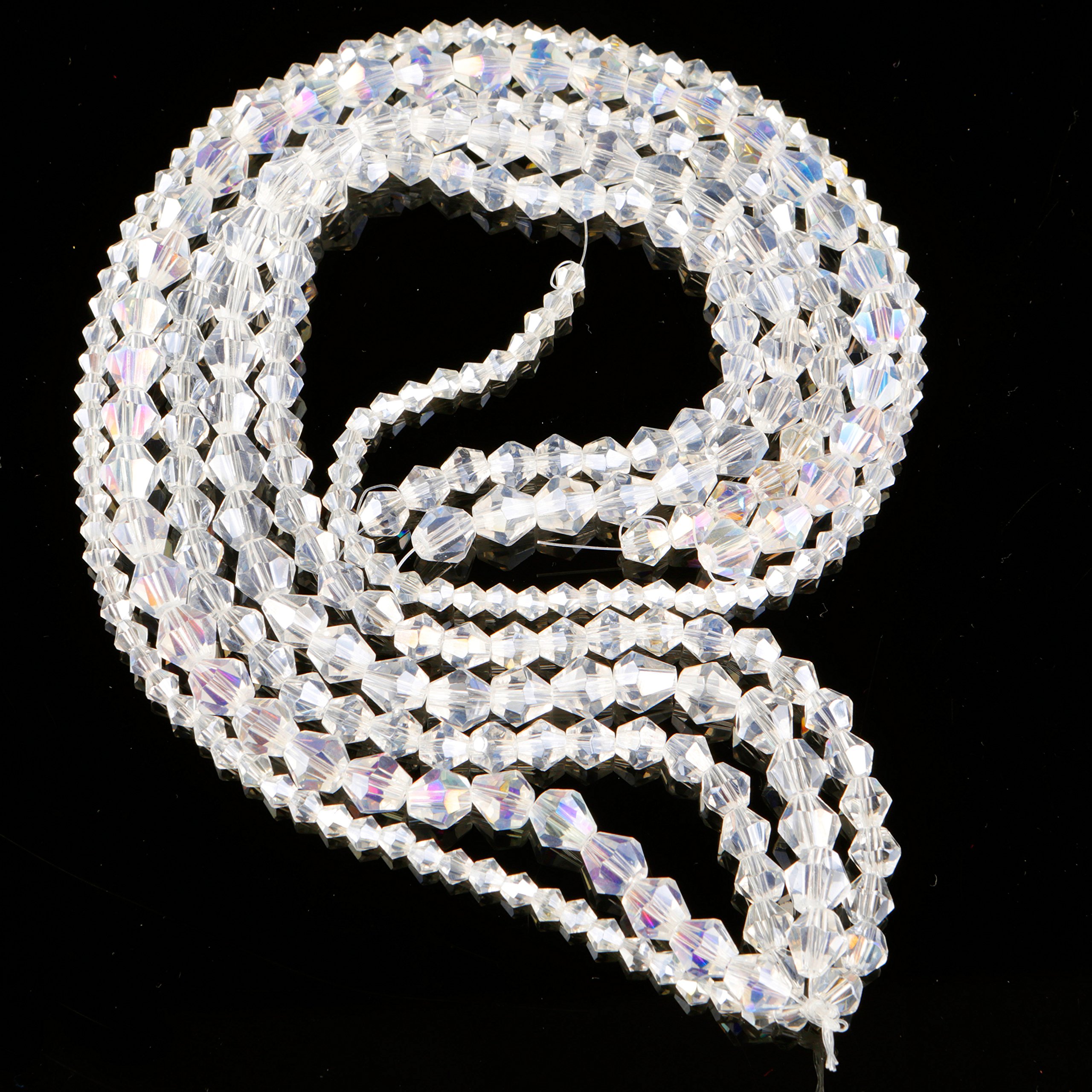 Perline bicono MC in vetro ceco tradizionale nero corvino, cristalli di diamante Rondell da 3 mm, 4 mm, 5 mm, 6 mm, 8 mm, colore nero opaco Preciosa - Italia