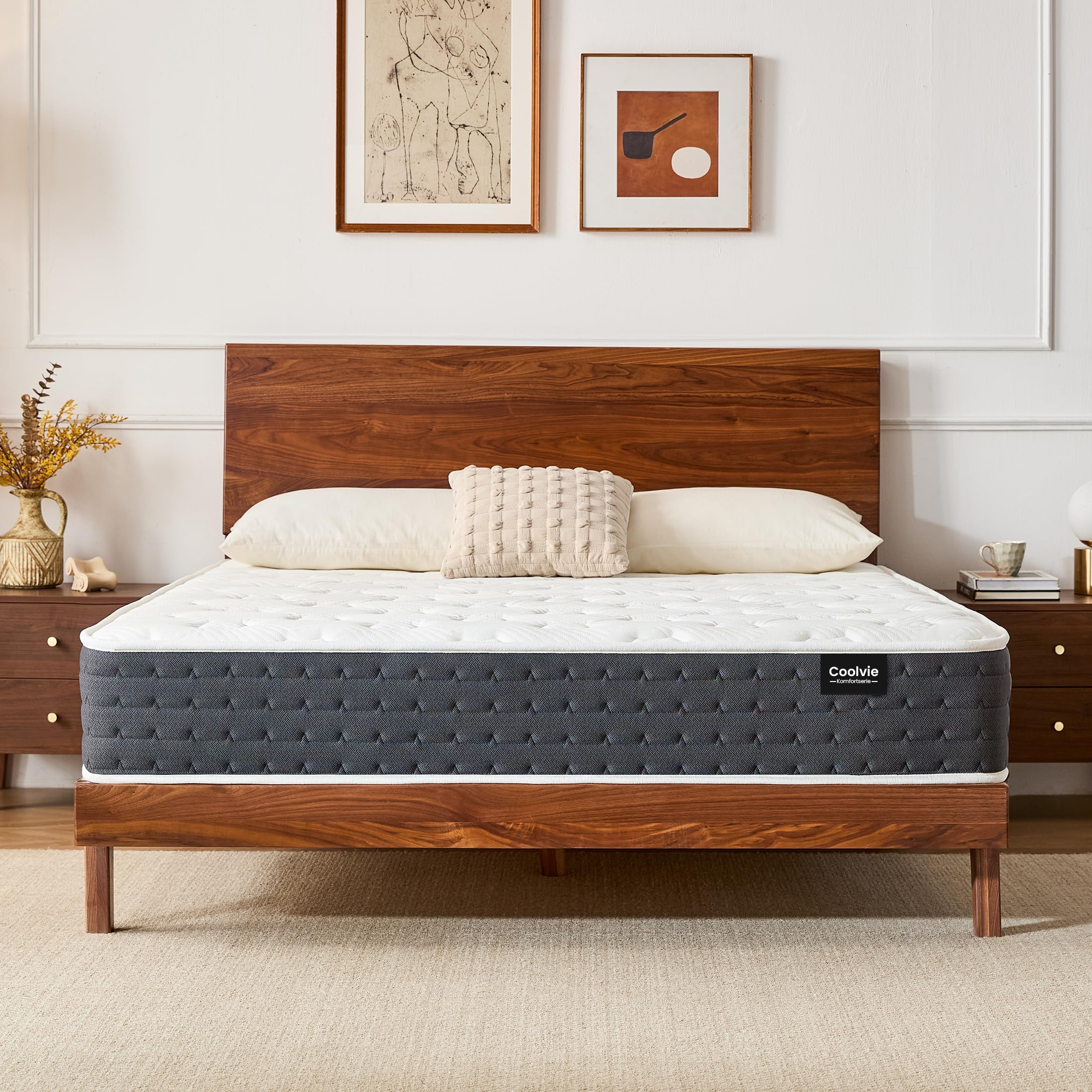 Coolvie Matelas à Ressorts 140 x 200 cm Matelas Hauteur 20 cm