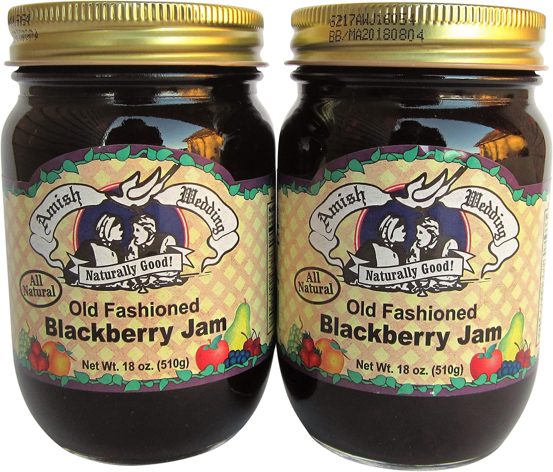 All Natural Old Fashioned Blackberry Jam 18 Ounces (Pack of 2)