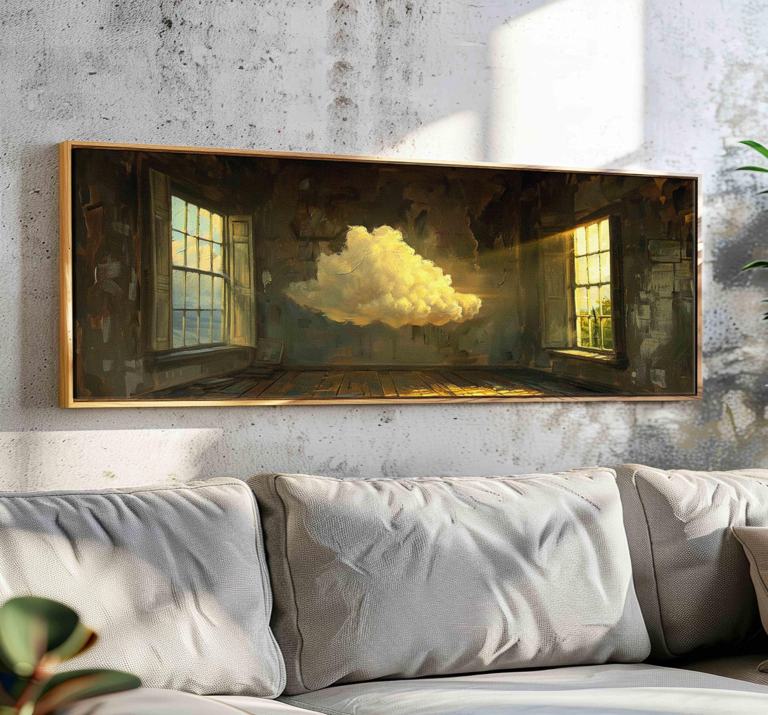 Toile d'art nuage panoramique XINBAO 50x150cm sans cadre pour decoration murale - 8