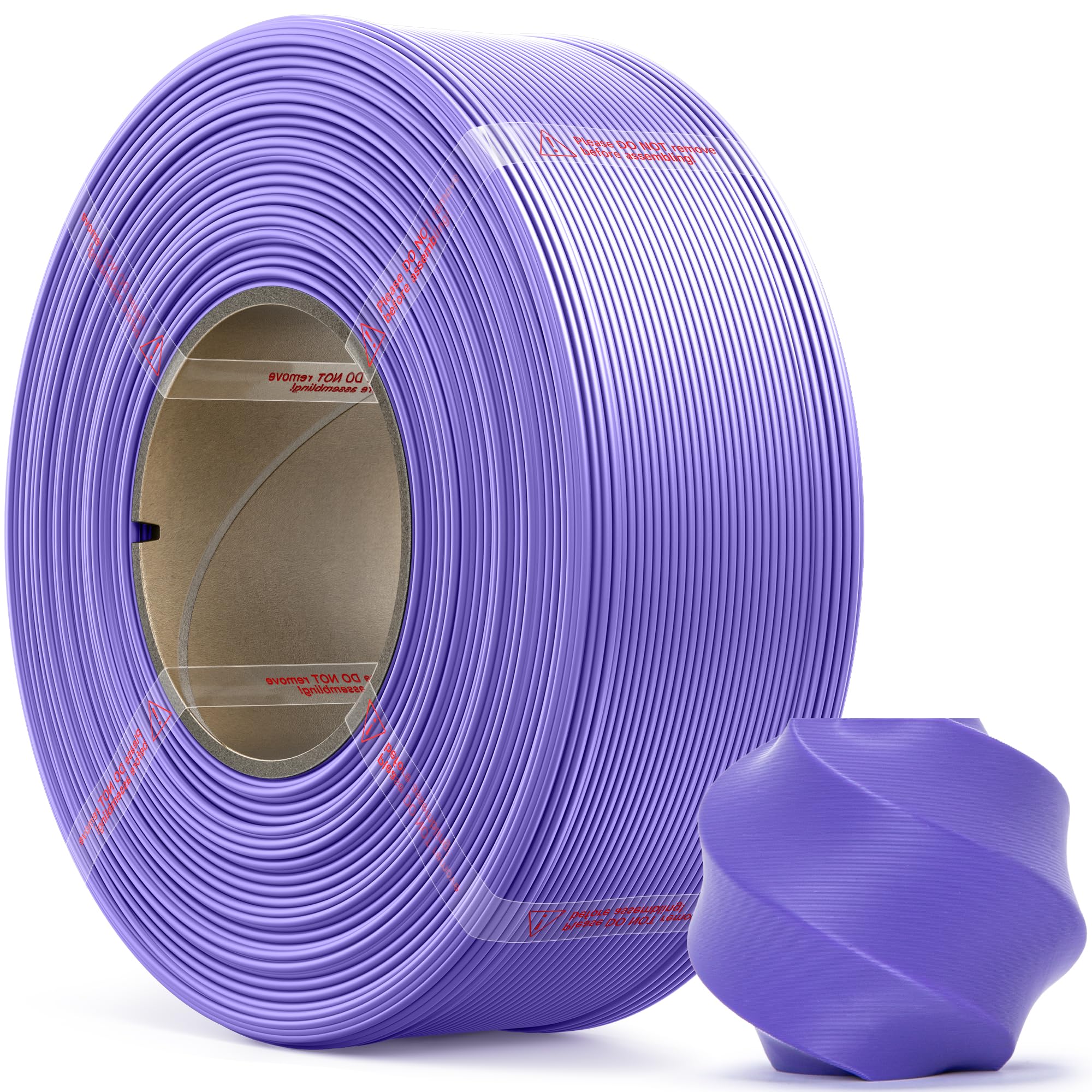 MarsWork PLA Basic, Pre-Dried Refill Filament 1kg (2.2lbs) for Reusable Spools, 1.75mm Spool-Less 3D Printing Filament Lavender, Compatible with Bambu
