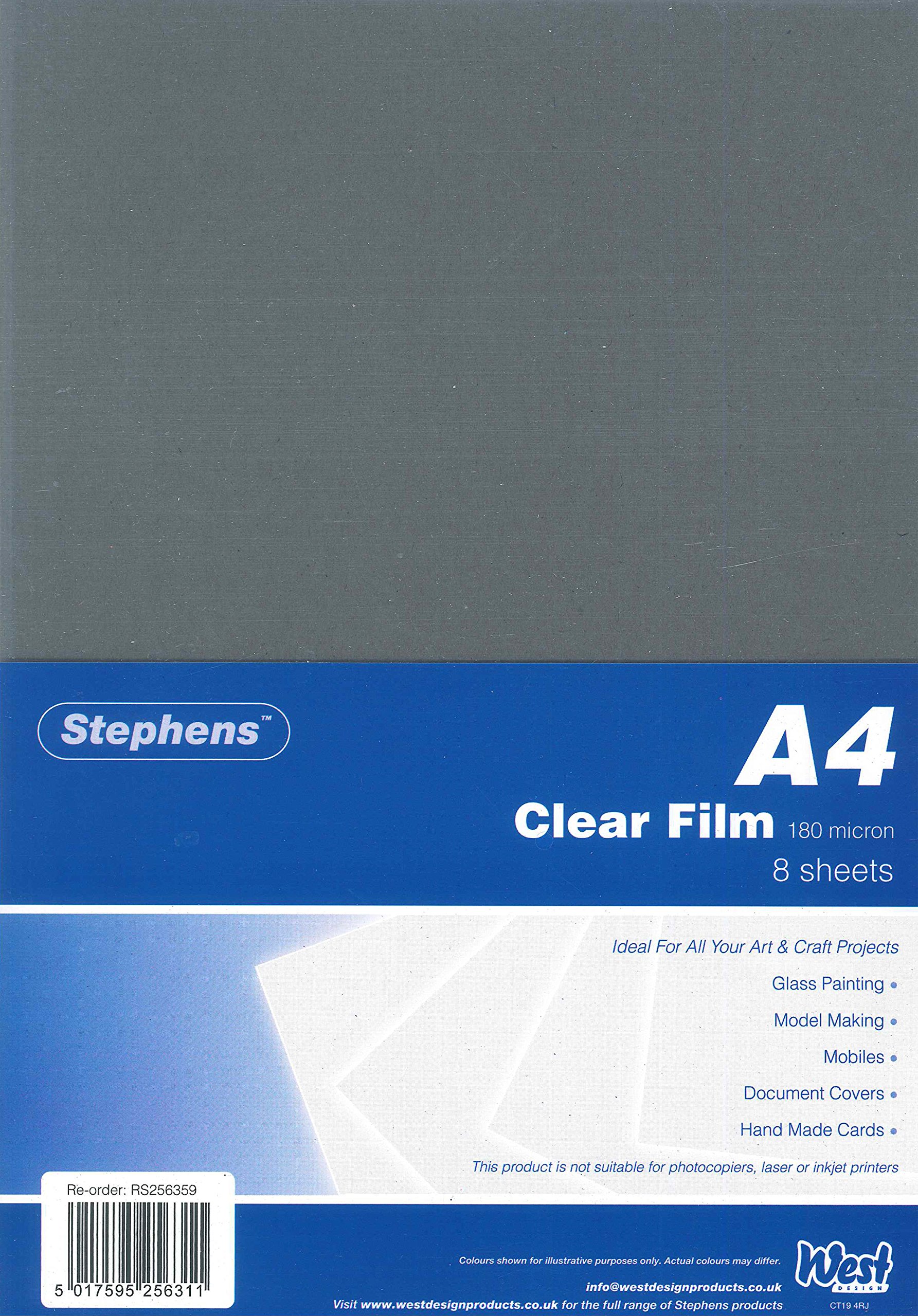 Stephens Special Paper Clear Film 180µm 8 Sheets, Transparent, A4