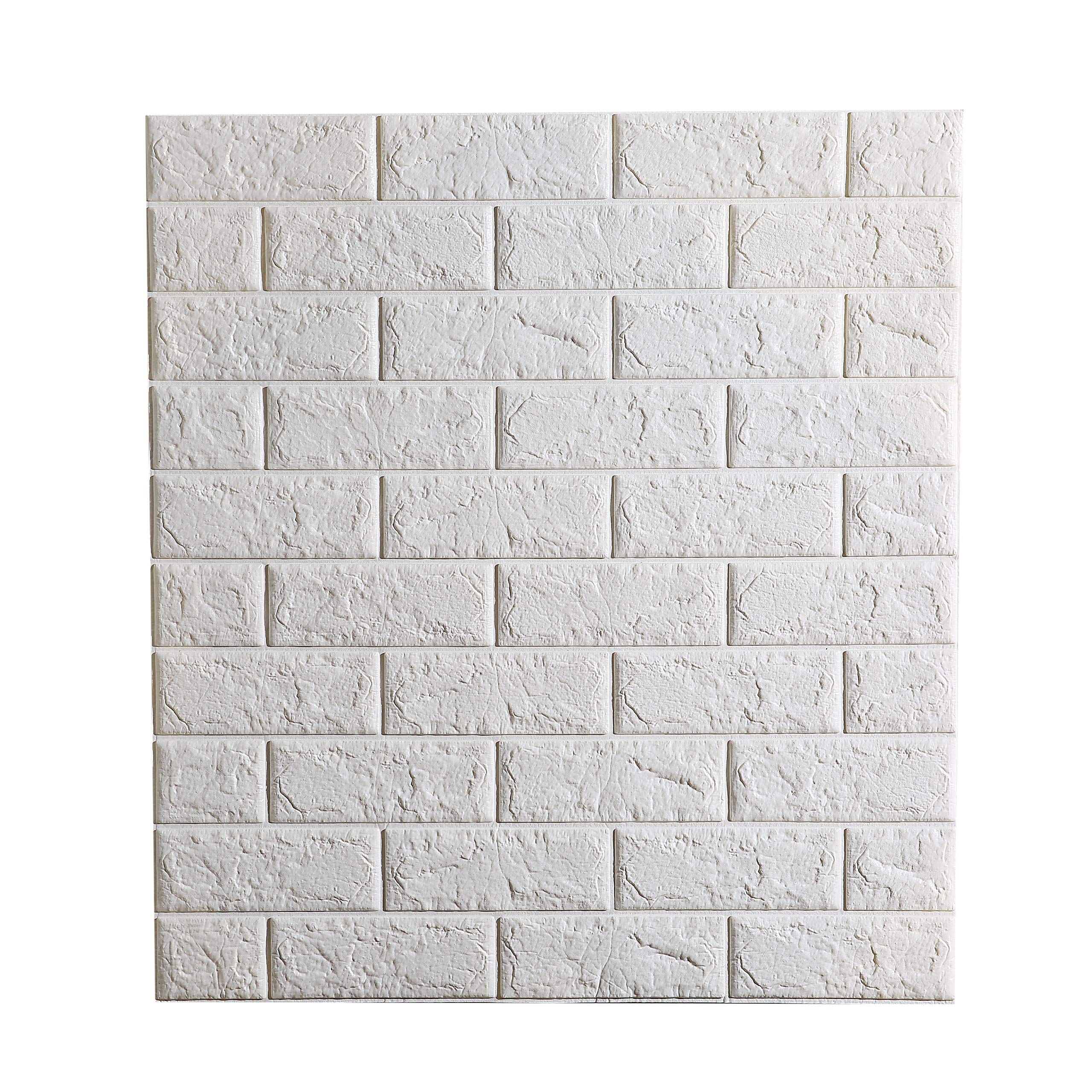 Arthome White Brick 3D Wall Panels Peel and Stick Wallpaper for Living