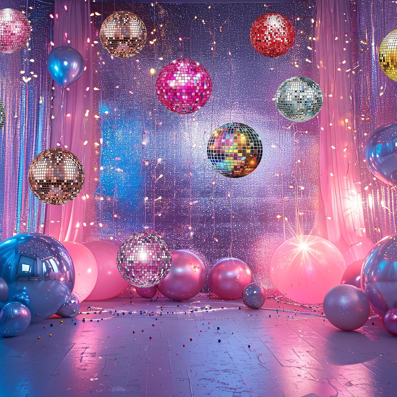 Disco Party Decorations - Neon Dance Cutout for Kids' Disco Birthday and Baby Shower Table Decor