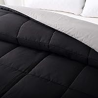 Vista 5 de EVOLIVE Edredón reversible alternativo de plumón de microfibra suave prelavada para todas las estaciones con costuras de caja