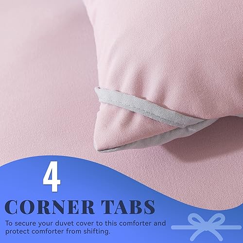 Miniatura 4 de Cosybay Edredón de plumón alternativo (rosagris claro, matrimonial)  Edredón de cama acolchado suave para todas las estaciones  Inserto de edredón