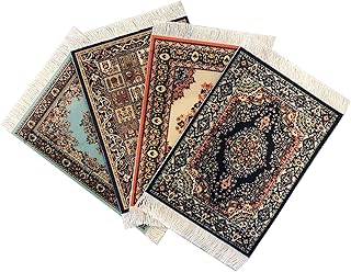 Inusitus Zestaw 4 podstawek pod dywan, kolorowe podstawki szklane, stół i podstawki barowe, wielokolorowe (Mix-3)